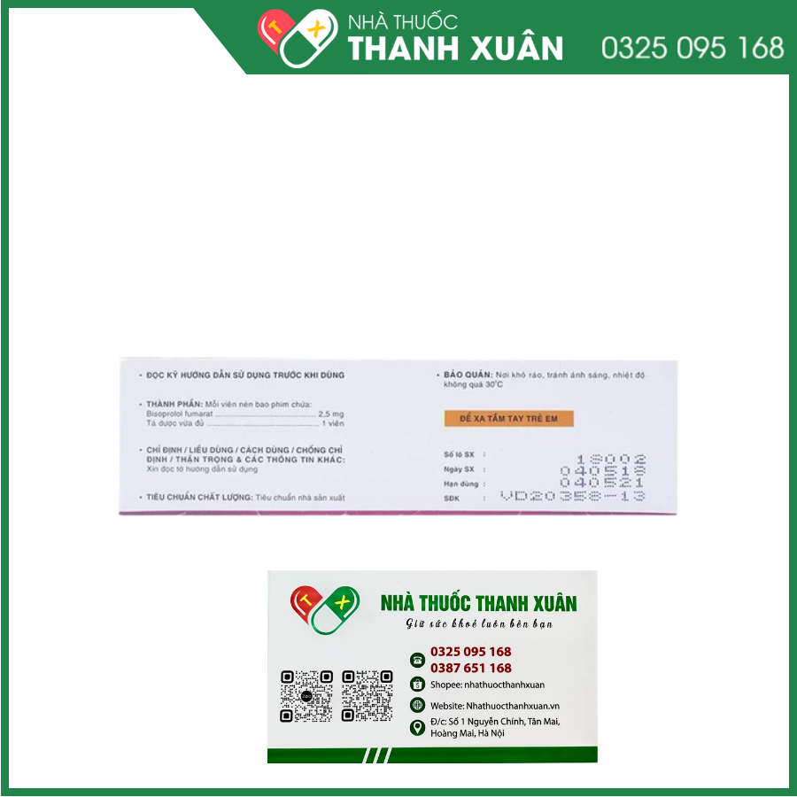 Corneil 2,5 điều trị tăng huyết áp, đau thắt ngực, suy tim mạn tính